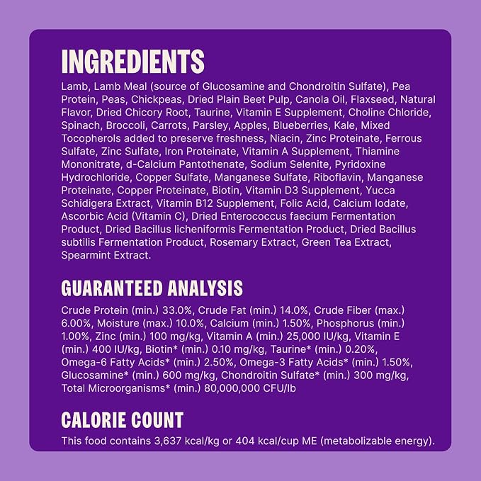 Wellness CORE Adult Dry Dog Food, Grain Free Kibble, Natural, High Protein, Lamb Recipe, 22 lb Bag