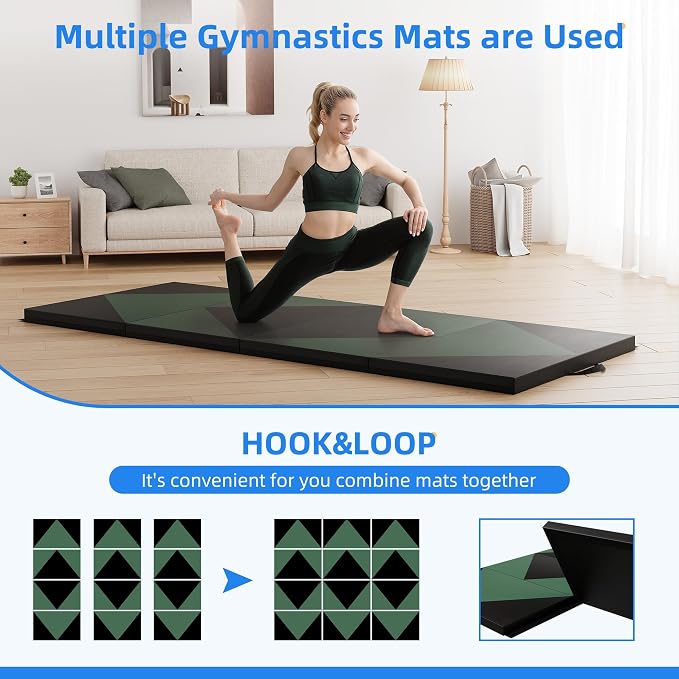 Polar Aurora 4'x10'x2 Thick Folding Gymnastics Exercise Mat Aerobics Stretching Yoga Mats