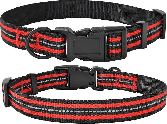 Mile High Life Reflective Dog Collar, Adjustable Lightweight Quick Release