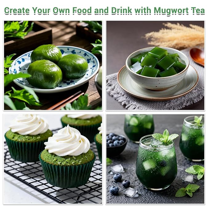 Mugwort Tea Bags, 50 Count, Dried Mugwort Leaves, Caffeine-Free Herbal Tea | Dried mugwort leaves, pyramid sachets, sugar & caffeine free, nightly relaxation, easy brewing