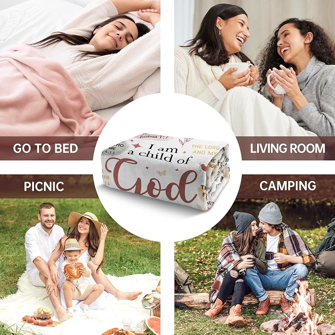 Christian Gifts for Women, Christian Blanket, Birthday Gifts for Women | Baptism Gifts for Girl, Teen Girl Gifts Trendy Stuff, I Am a Child of God Blanket, First Communion Gifts for Girls(50 * 60)
