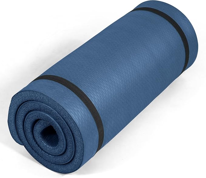 Tone Fitness 1-Inch Thick Yoga Mat | High-Density, Non-slip Exercise Mat with Carrying Strap for Yoga, Pilates, & Home Gym Workouts | Multiple Options