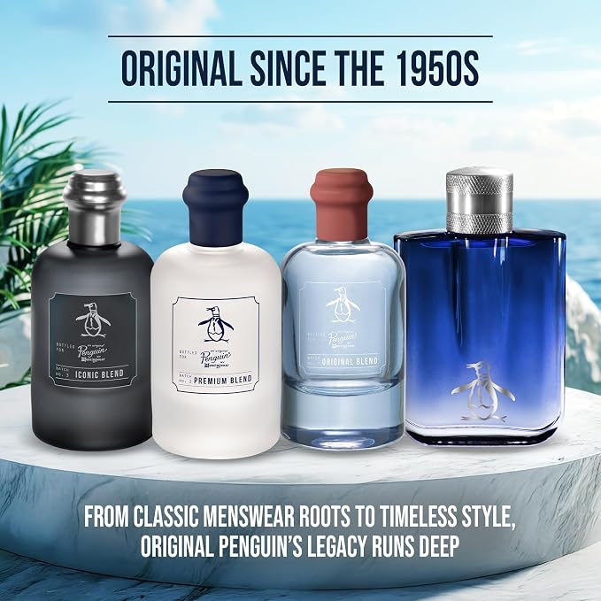 Original Penguin Iconic Blend Eau De Toilette for Men - Mens Cologne, Long Lasting Perfume, EDT, Fragrance with Notes of Bergamot, Sage & Sandalwood - 3.4 fl oz (100 mL)