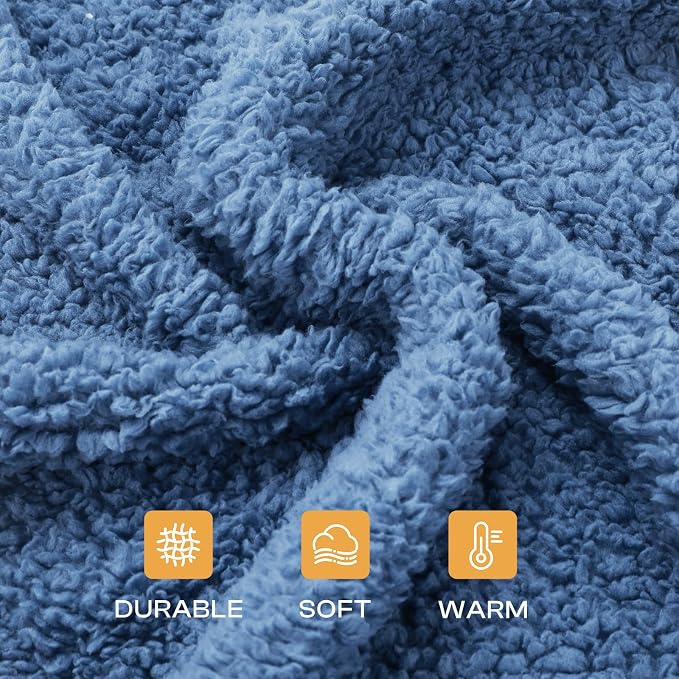 Luciphia 1 Pack 3 Calming Dog Blanket Fluffy Premium Fleece Pet Blankets Soft Sherpa Throw for Dogs Puppy Cat Haze Blue Medium (30" x20") | Fluffy Throw Blanket Washeble for Crate Bed Couch Indoor. Cozy Pet Blanket, Puppy Essentials Dog gift,Haze Blue,...