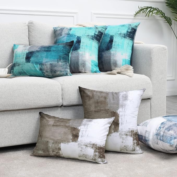 Throw Pillow Covers for Couch, 18x18 Inch, 2 Pack, Brown | Decorative Throw Pillow Covers Cushion Covers for Couch Bedroom Sofa Living Room