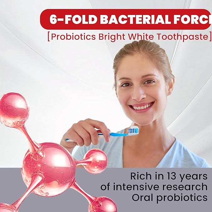 YAYASHI SP-6 Probiotic Whitening Toothpaste – Advanced Formula with 6 Probiotics for Brighter Teeth & Healthier Gums, Enamel-Friendly, Fresh Peppermint, Long-Lasting Clean