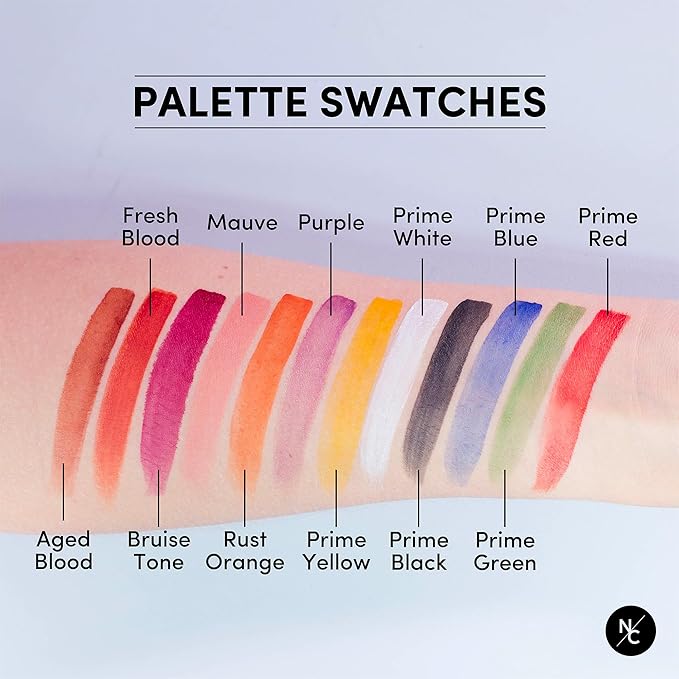 Narrative Cosmetics FX Alcohol-Activated Palette, Activator, and Remover Kit, Professional SFX Makeup Set Multicolor