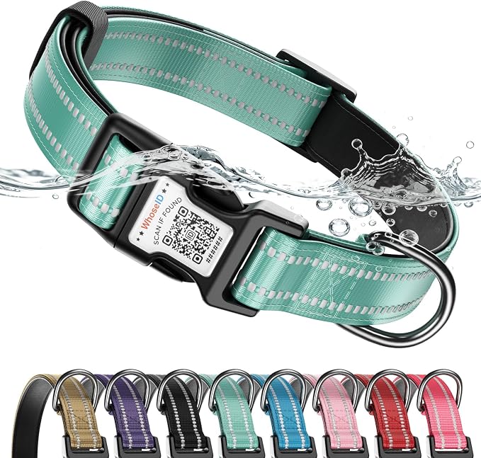 Dog Collar for Large Dogs with Smart QR Tags