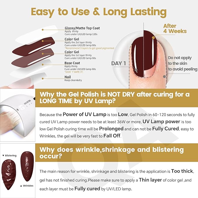 YTD Likomey Caramel Deep Brown Gel Nail Polish,15ml Salon Home DIY Manicure and Pedicure Fall Winter UV Soak Off Color Nails Varnish,CS472