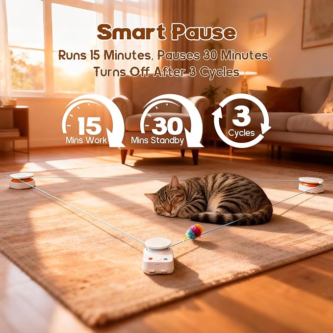 Interactive Cat Toy for Indoor Cat,Automatic Treadmill for Exercise | Automatic Moving Cat Chase Toy with Auto/Manual Control for Indoor Exercise, Mental Stimulation, for Cats and Kittens.(H1K2)