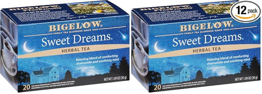 Bigelow Sweet Dreams Herbal Tea Bags,Caffeine Free Herbal Tea, 240 Tea Bags Total, 20 Count Box (Pack of 12)
