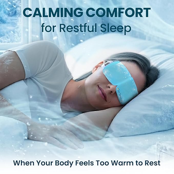 Eye Serenity CHILL Self Cooling Eye Mask for Puffy Under-Eyes, Dark Circles, Hyaluronic Acid Long-Lasting Cold Eye Compress, Mothers Day Gifts, Spa Relaxation and Self-care Gifts for Women & Men
