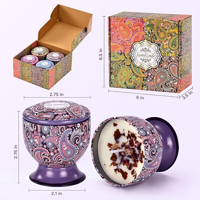 Aromatherapy Candle Gift Set (4-Pack),Natural Soy Candles,Women's Candle Gift,Non-Toxic Eco-Friendly Candles,Perfect for Men,Women,or Friends,Ideal Birthday or Wedding Gifts