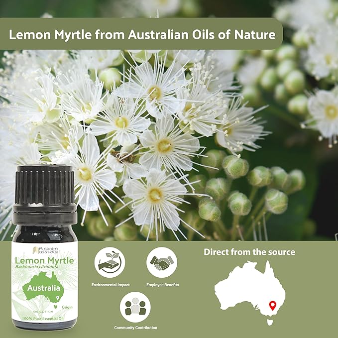 Lemon Myrtle Essential Oil - Experience an Invigorating, Fresh Citrus Aroma - Pure, Undiluted Therapeutic Grade Essential Oil - 2lbs