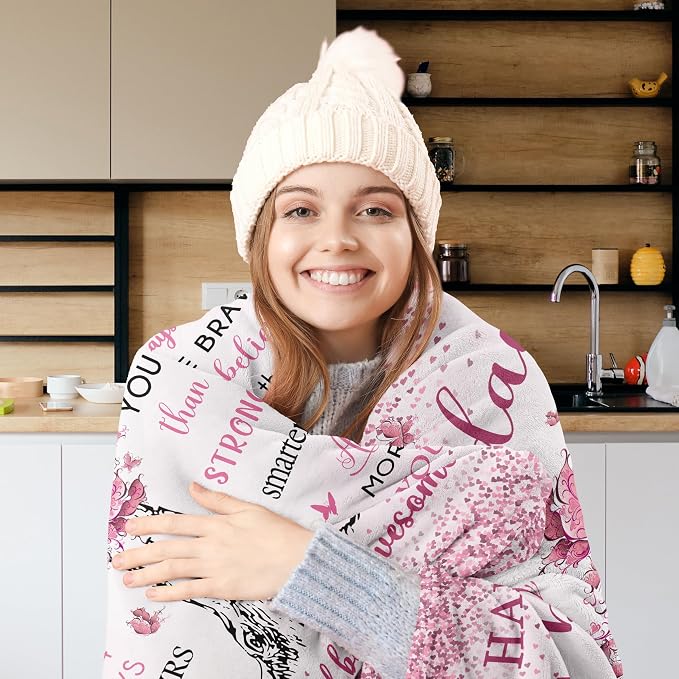 Vuinezo 18th Birthday Gifts for Girls, 18th Birthday Decorations Blanket 50"X60", 18 Year Old Girl Bday Presents, Gift for 18 Year Old Girl