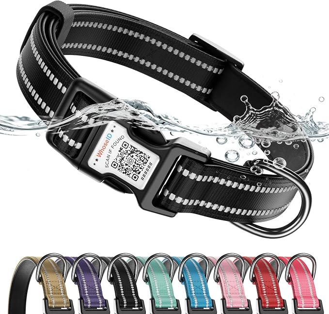 Dog Collar for Large Dogs with Smart QR Tags