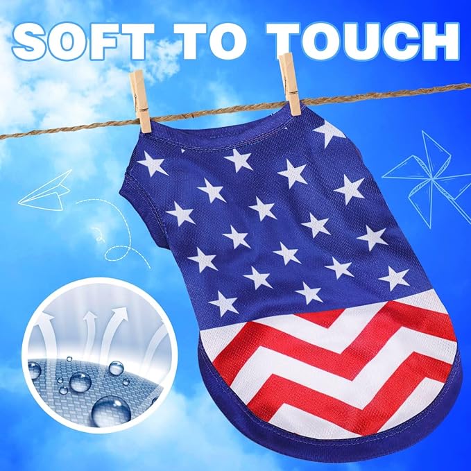 American Flag Inspired Dog Vest: Perfect Dog Shirt, Ideal Tank Top for Everyday Wear, Independence Day Celebrations Quality Materials for a Cute and Stylish Look Classic Blue Star 4XL