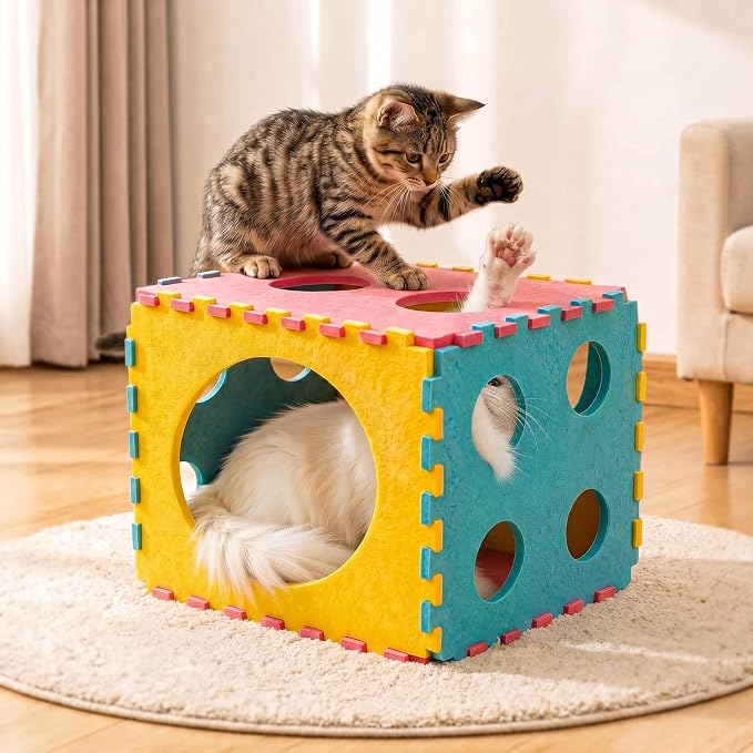 41 Pcs Interactive Cat Toys for Indoor Cats, Kitten Toys | with Soft Pillow, Catnip Toys, Chew Rope, Feather Wand, Springs, Balls, Cat Gifts