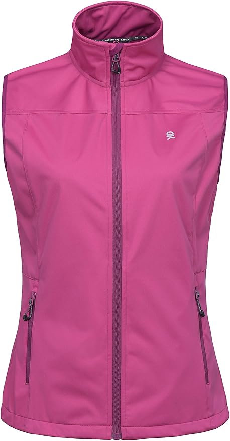 Little Donkey Andy Women's Lightweight Softshell Vest, Windproof Sleeveless Jacket for Running Hiking Travel