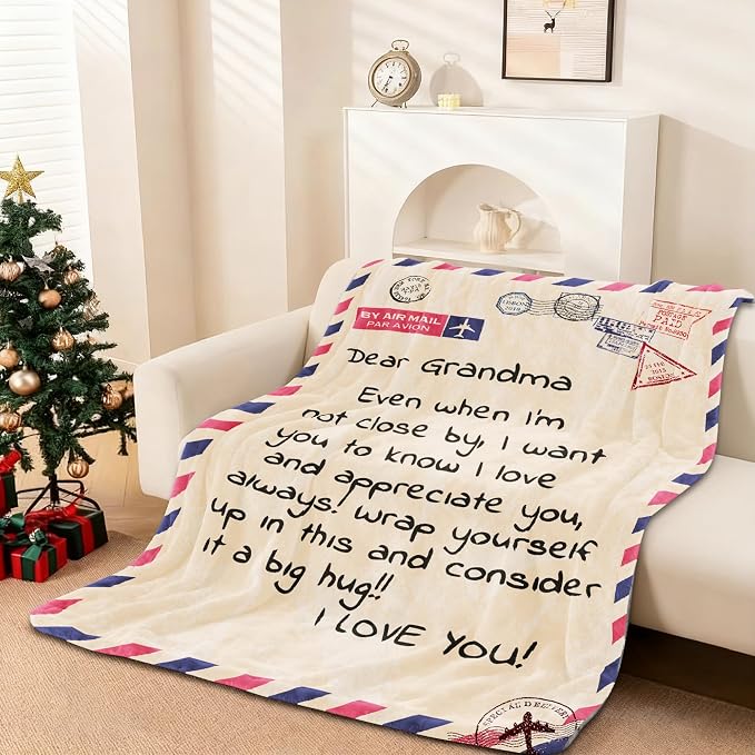 UFOORO Thoughtful Present for Elderly Women, Mother’s Day Grandma Gifts from Grandkids, Gifts for Grandma Soft Fleece Blanket 55 * 70, Mother’s Day Grandmother Gifts Cozy Plush Throw Blanket