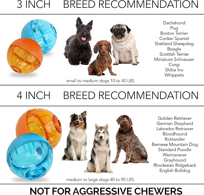 OurPets IQ Treat Ball Food Dispensing Dog Toy, Interactive Puzzle, Assorted | Food Dispensing Design