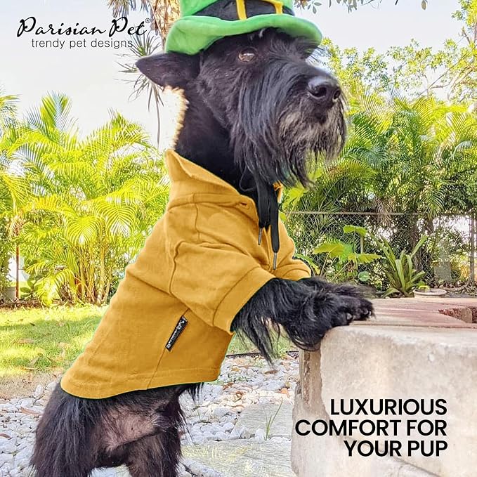 Parisian Pet Dog Polo Shirt – Classic Yellow Cotton Pet Apparel with Collar & Buttons, Soft Breathable Puppy T-Shirt - Cute Dog Clothes - Ideal Summer Clothes for Large Dogs - Shirts for Dogs Boy Girl