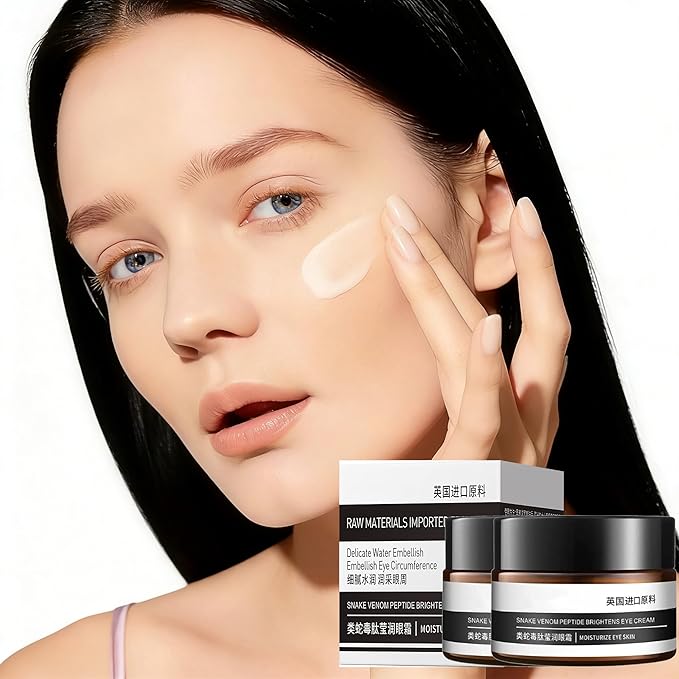Snake Venom Eye Cream, Firming & Anti-Aging Treatment for Under Eye Bags, Dark Circles, Instantly Reduces Puffiness & Wrinkles, 1 Oz (2 Pack)