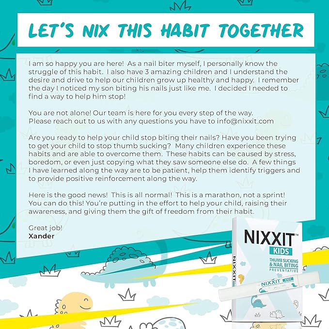 NIXXIT Nail Biting Treatment for Kids - Stop Thumb Sucking for Kids, Toddlers, Children - No Bite Nail Polish Pen - Non Glossy - Bitter Taste - Safe & Effective Solution - Paraben Free - (2 - Pack)