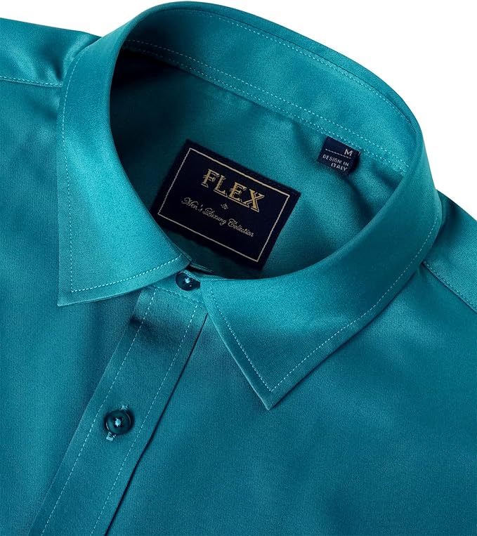 J.VER Men's Dress Shirts Solid Long Sleeve Stretch Wrinkle-Free Formal Shirt Business Casual Button Down Shirts