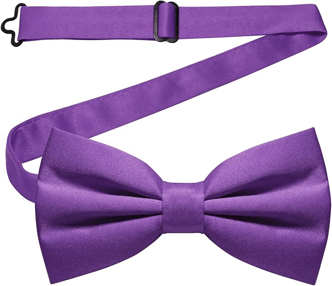 JEMYGINS Solid Color Pre-tied Bow Tie Adjustable Bowtie for Men