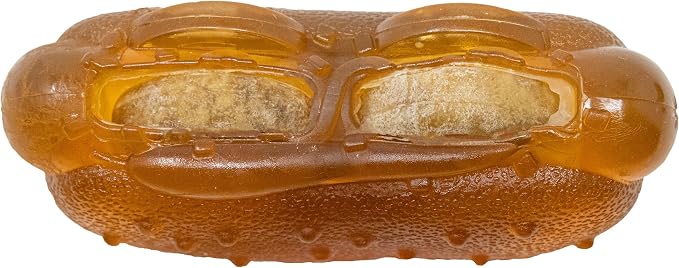 Starmark Treat Ring Hot Dog Chew Toy for Small Dogs Under 15 pounds