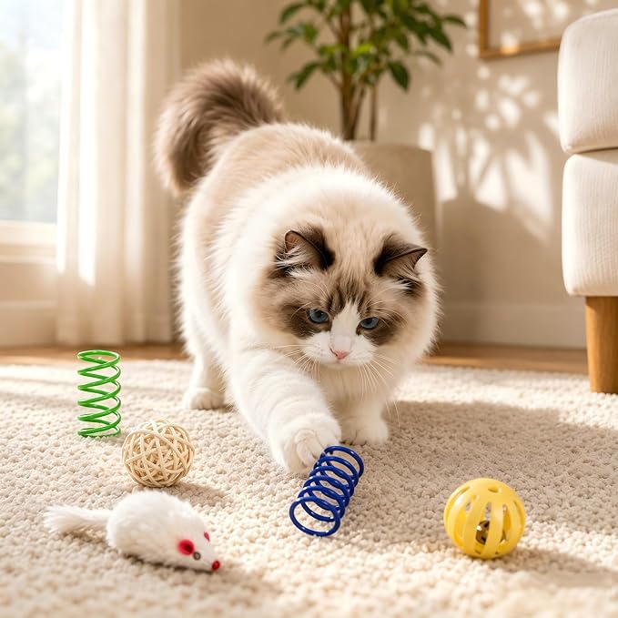 Cat Toys for Indoor Cats, 46 Pack Interactive Cat Toy Set for Kitten