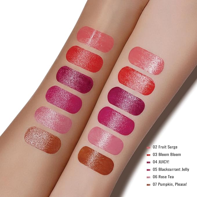 Oulac Pink Lipstick - Lipstain and Blush Duo, Tinted Lip Balm, Moisturising and Nourishing, Glossy Finish, Vegan, Fruit Surge(02)