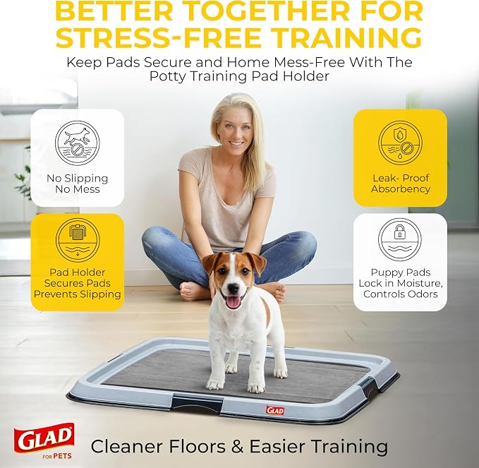 Glad for Pets XL Charcoal Training Pads for Dogs and Puppies, 30 Count | 6-layer, activated-carbon pads with pheromone attractant, leak-proof, extra-large 28 x 30 in coverage