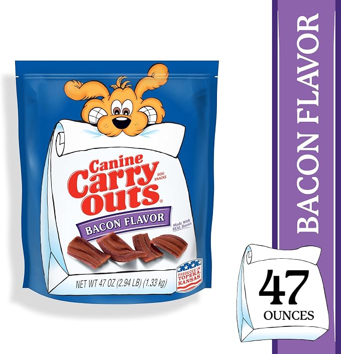 Canine Carry Outs Bacon Flavor Dog Treats, 47 Ounce Bag