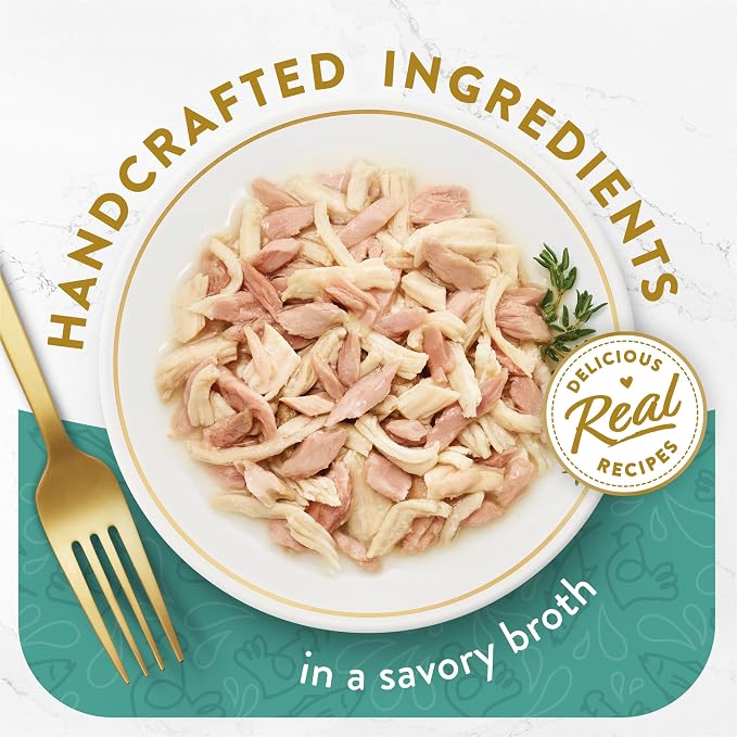 Purina Fancy Feast Appetizers Lickable Grain Free Wet Cat Food Topper White Meat Chicken and Flaked Tuna Appetizer - (Pack of 10) 1.1 oz. Trays