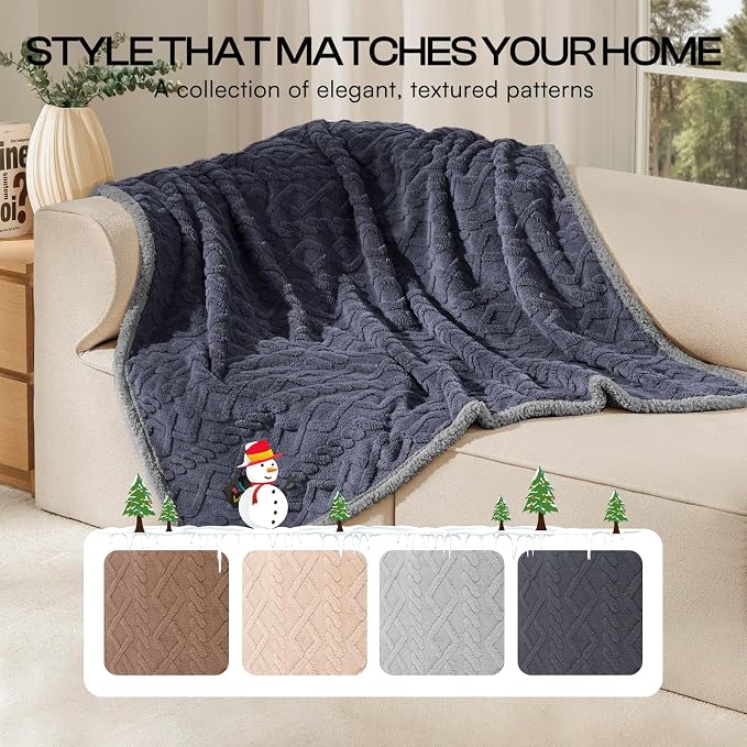 Luciphia Waterproof Dog Blanket, Reversible Sherpa Fleece for Couch Cover | Reversible waterproof pet blanket soft fleece machine washable protect couch bed, Dark Grey 40" x 28"