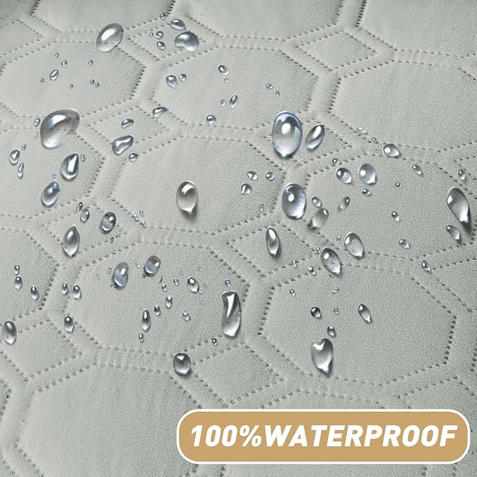 ZNSAYOTX Ultimate Cozy Blankets (82"x102") 100% Waterproof Bed Mat Blanket for Dog Pets, Couch Sofa Protector with Non-Slip Back Washable Durable, Pee Scratch Proof Easy to Clean (Light Grey)