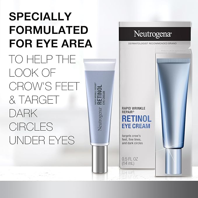 Neutrogena Rapid Wrinkle Repair Retinol Eye Cream for Dark Circles,Daily Anti-Aging Under Eye Cream with Retinol & Hyaluronic Acid to Fight Fine Lines,Wrinkles,& Dark Spots,0.5 fl. oz,(Pack of 12)