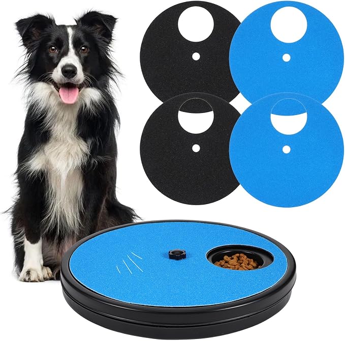 Grevosea Dog Nail Scratch Board, 3 in 1 Dog Scratch Board Rotatable Round Pad for Nails with Treat Box Dogs Nail File Toy Scratching Boards for Dogs Shorten Dog’s Side Nails Easier