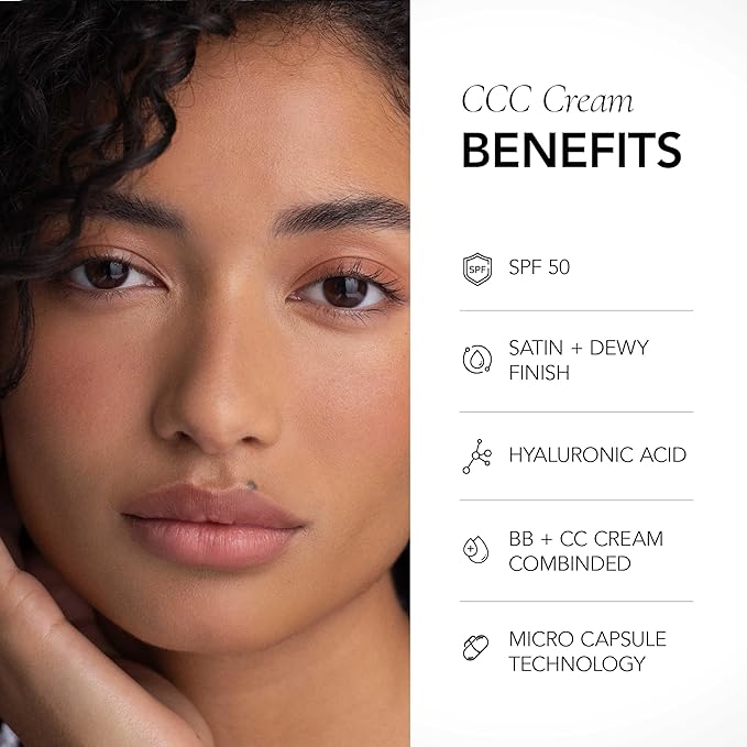 CLE Cosmetics CCC Cream (Olive Medium Deep 406 / SPF 50) - Color Correcting With Sunscreen - Lightweight, Hydrating Foundation - BB & CC Hybrid - Light to Medium Coverage - 1 fl oz