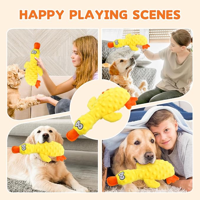 Indestructible Dog Toy for Aggressive Chewers, Durable Stuffed Squeaky Dog Toys for Small Medium Large Dogs, Interactive Chew Teething Puppy Toy for Indoor Outdoor Play (Green)
