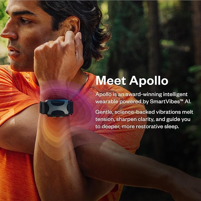Apollo Neuro Wearable & 12-Month SmartVibes AI Membership – Sleep Aid & Stress Relief Device | Fall Asleep Faster, Sleep Longer & Deeper | Boost Focus, Relaxation & Calm (Rose)