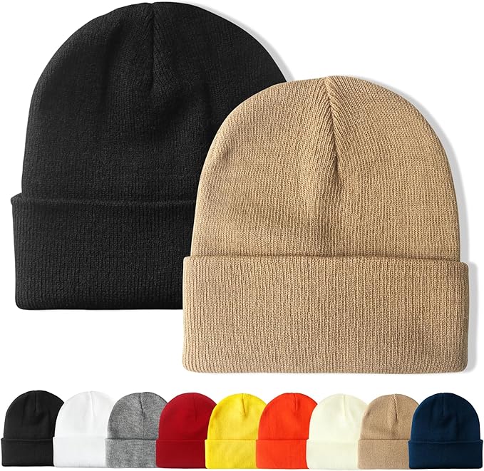 PFFY Unisex Beanie Hats for Men Women Knit Winter Beanies