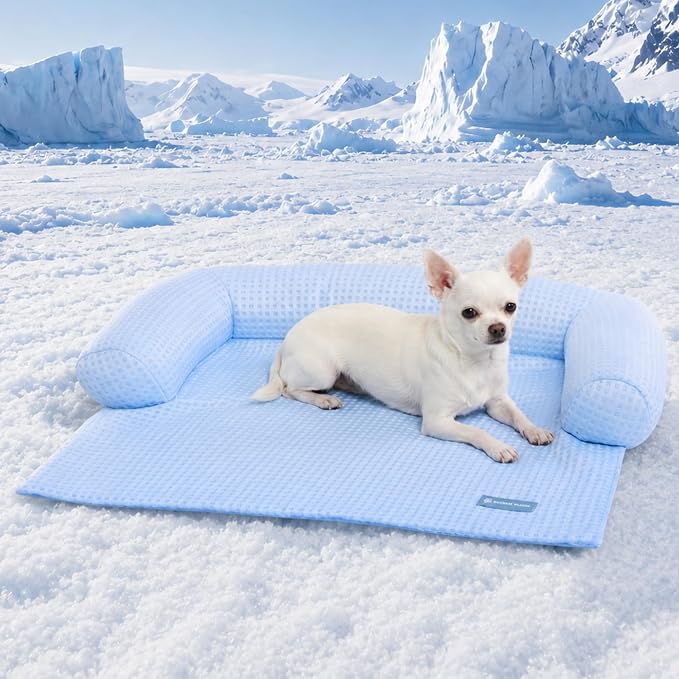 Spark Paws Cooling Couch Cover Dog Bed, Furniture Protector Mat | Non-Toxic Washable Pet Cooling Pad for Large, Medium and Small Dogs