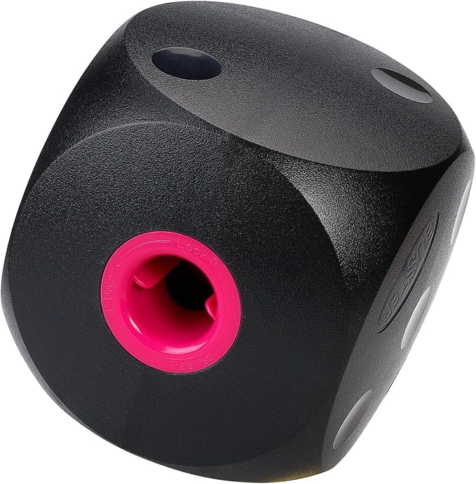 Kruuse Buster Cube Dog Toy – Large, Black – Interactive Treat Dispensing Puzzle Feeder for Dogs – Durable, Mentally Stimulating Enrichment Toy for Slower Eating & Boredom Reduction