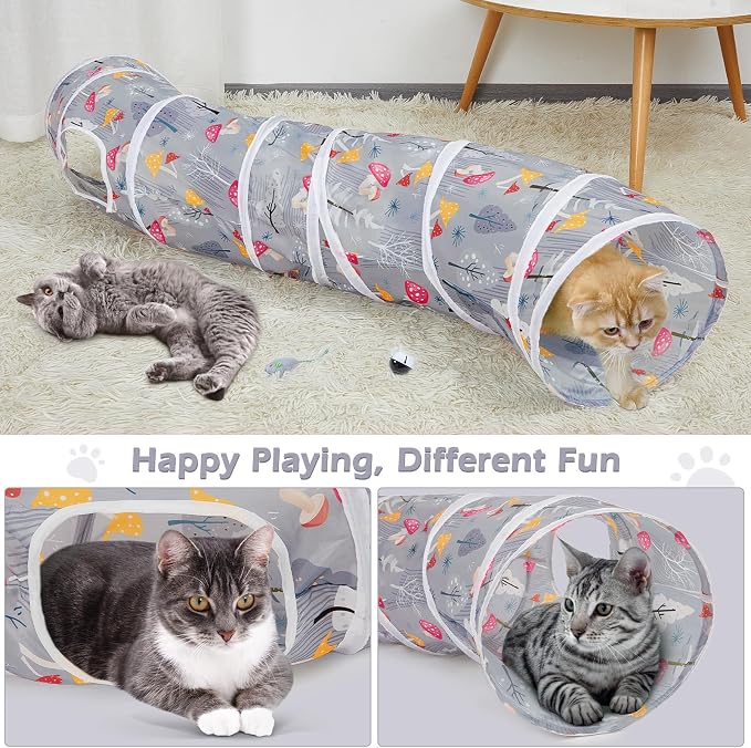 Glittme S-Shape Cat Tunnel, Foldable Cat Tunnels for Indoor Cats