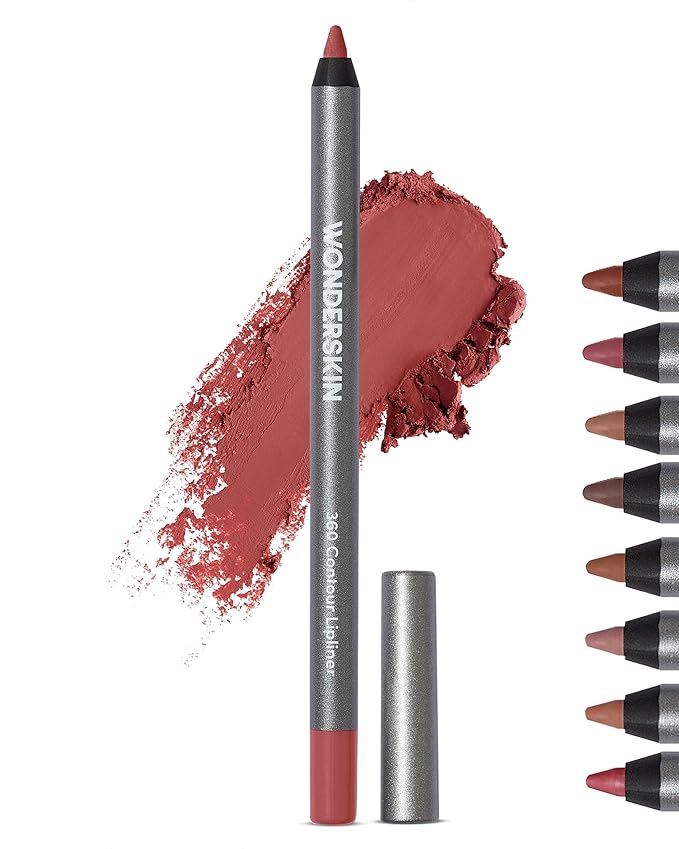 Wonderskin Lipliner Pencil - 360 Contour Lipliner, Long Lasting, Sharpenable, Waterproof and Transfer-Proof Nude Lip Liner Pencil (Ruby)