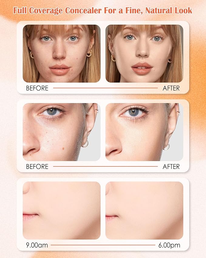 Under Eye Concealer Brightener Cream, Waterproof Full Coverage Face Concealer for Dark Circles, Vegan Formula, Long-Lasting Natural Korean Makeup, Under Eye Corrector de Ojeras Pot for Women Girl -03