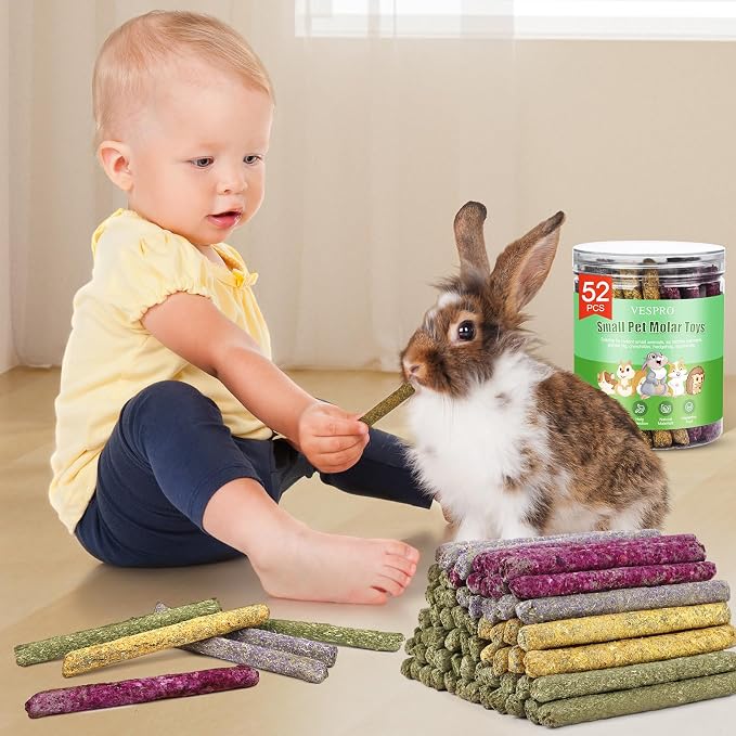 208Pcs Rabbit Chew Sticks, Guinea Pig Toys, Natural Timothy Hay Teeth Stick